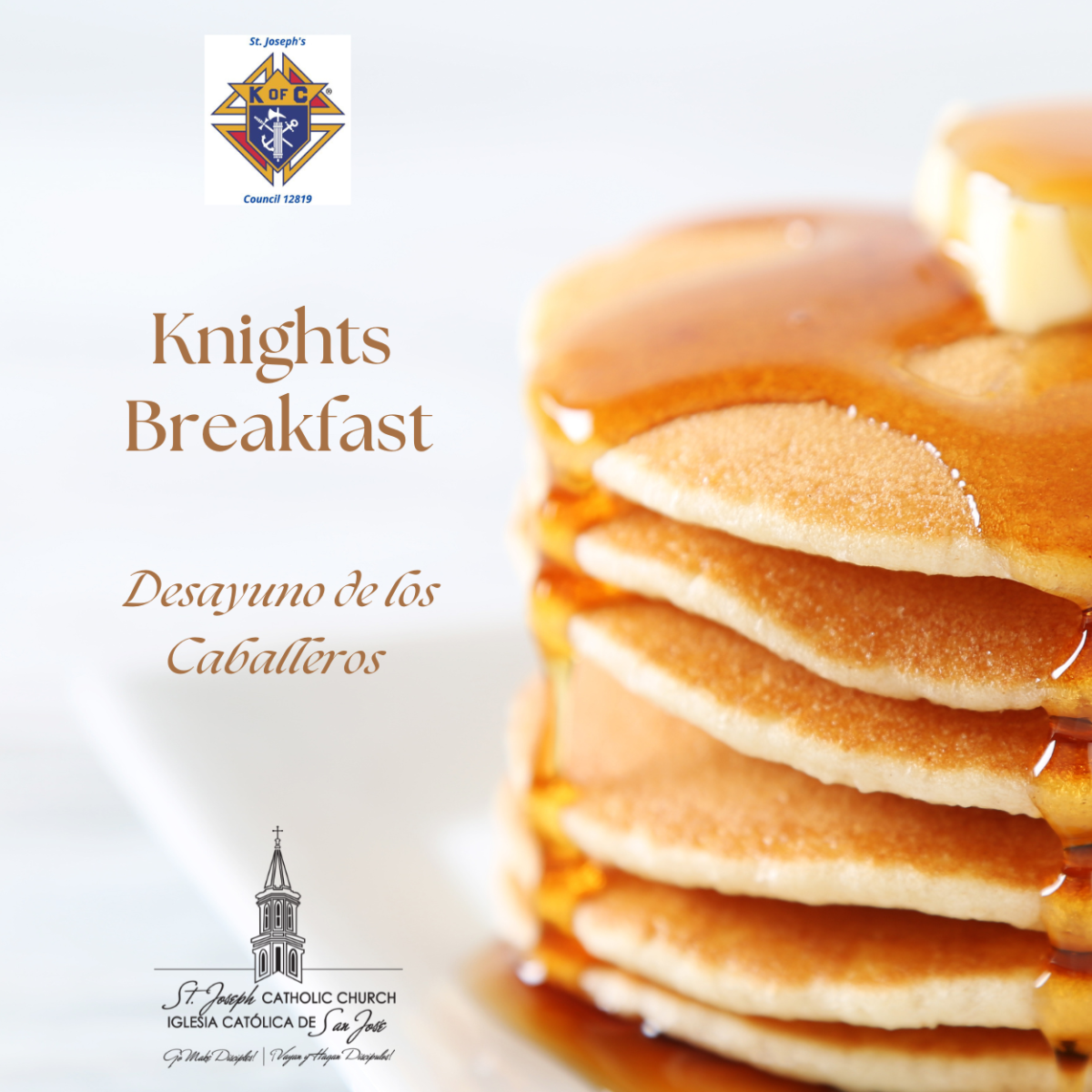 Knights Breakfast on Sunday August 9th